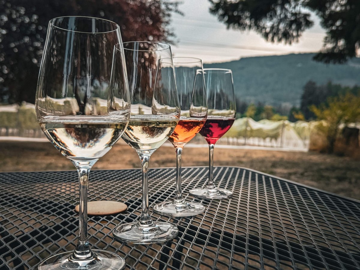 Copas de vino sobre la terraza